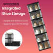 Shoe Storage Organizer Set – Transparent and Ink Black – Stackable and Foldable – Fits Up to US Size 13