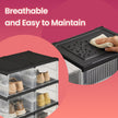 Shoe Storage Organizer Set – Transparent and Ink Black – Stackable and Foldable – Fits Up to US Size 13