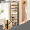 8-Tier Shoe Rack – Metal Frame and Non-Woven Fabric – Grey – Multifunctional Organizer for 16-20 Pairs
