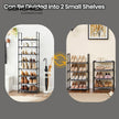 8-Tier Shoe Rack – Metal Frame and Non-Woven Fabric – Grey – Multifunctional Organizer for 16-20 Pairs
