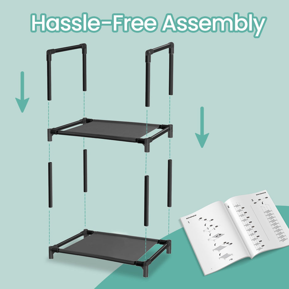 Shoe Rack – Metal Frame – Black – 10-Tier Space-Saving Shoe Storage Organizer