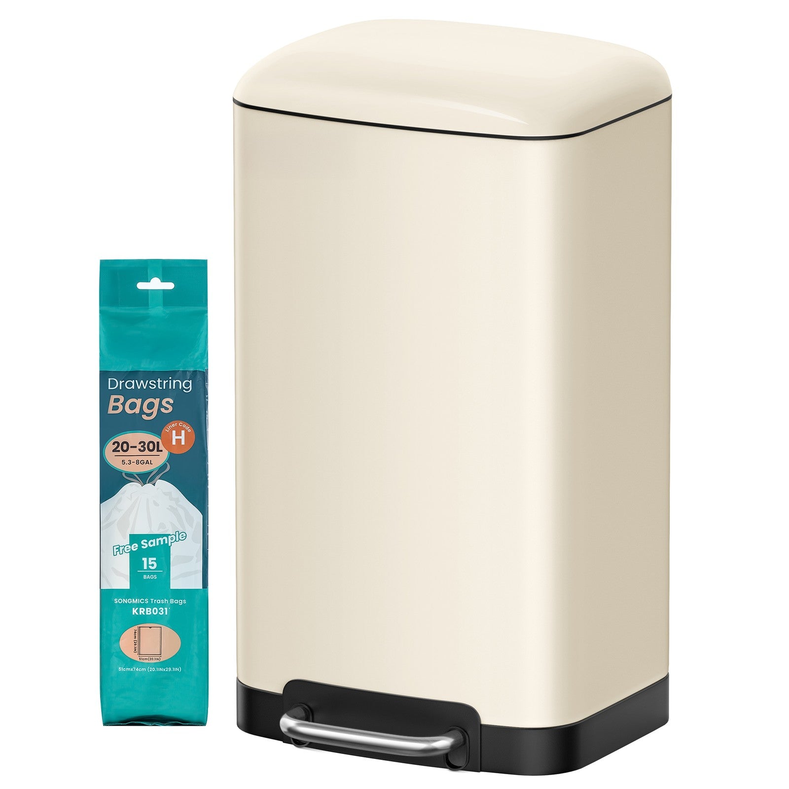 Pedal Bin – Stainless Steel – Silver – 30L Capacity with Soft Close Lid