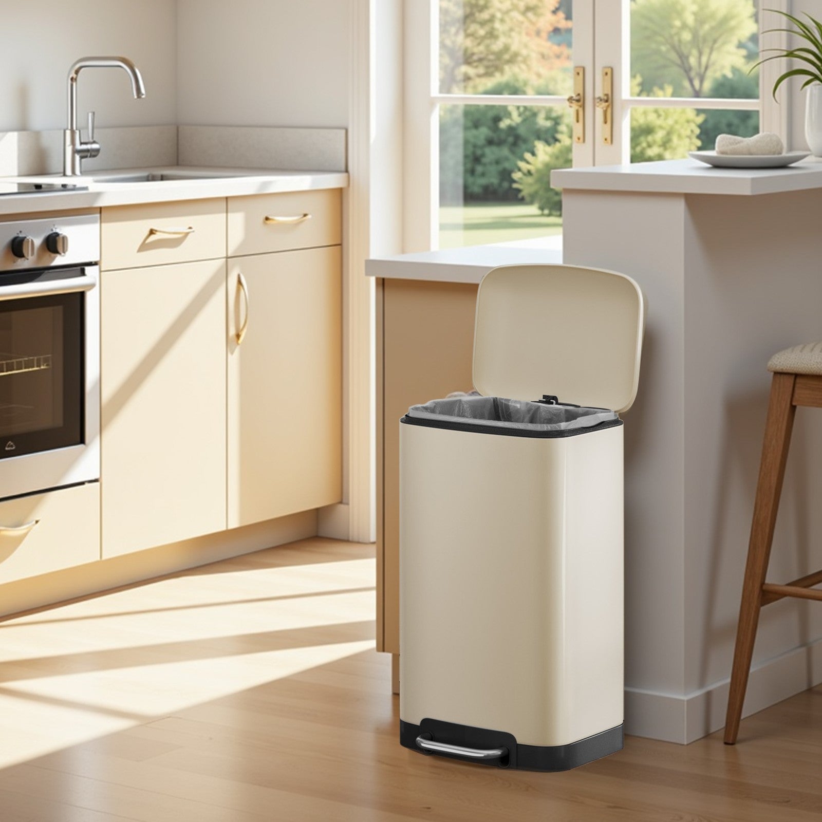 Pedal Bin – Stainless Steel – Silver – 30L Capacity with Soft Close Lid