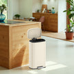 Pedal Rubbish Bin – Stainless Steel – Beige – Soft-Close Lid with Inner Bucket