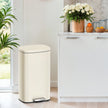 Pedal Rubbish Bin – Stainless Steel – Beige – Soft-Close Lid with Inner Bucket
