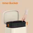 Pedal Rubbish Bin – Stainless Steel – Beige – Soft-Close Lid with Inner Bucket