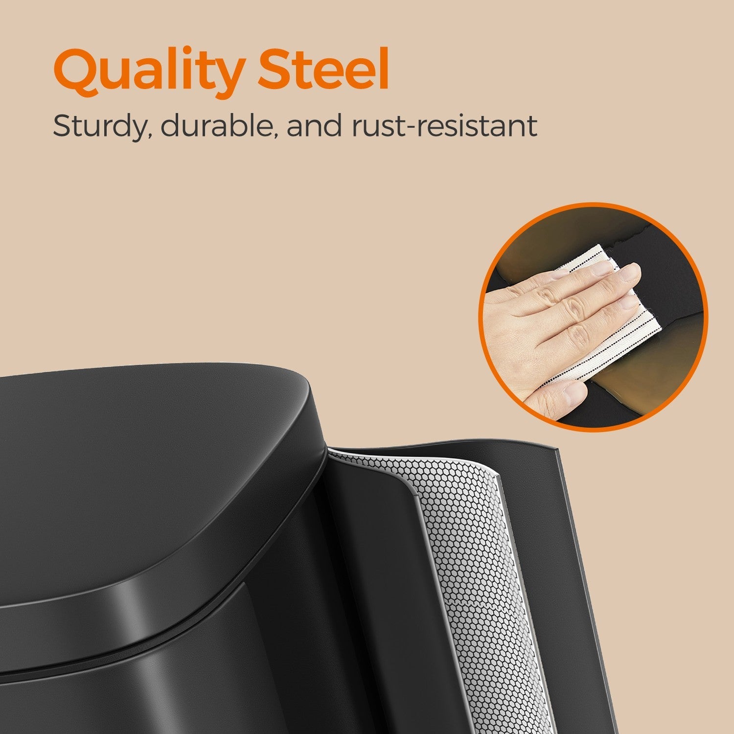 Pedal Rubbish Bin – Stainless Steel – Black – 30L Capacity, Soft-Close Lid, Inner Plastic Bucket