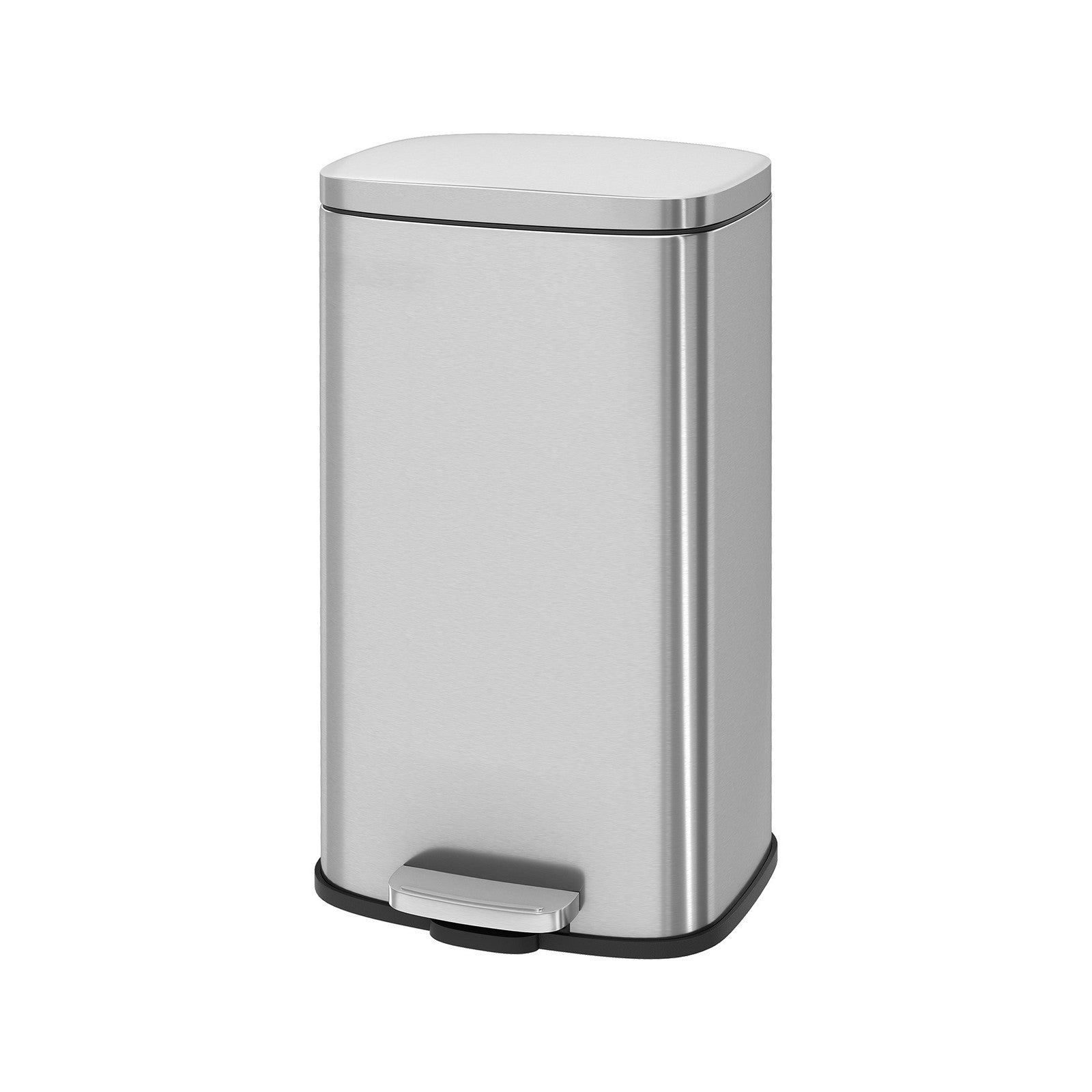 30L Stainless Steel Kitchen Rubbish Bin – Silver – Soft-Close Lid with Inner Bucket