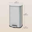 30L Stainless Steel Kitchen Rubbish Bin – Silver – Soft-Close Lid with Inner Bucket
