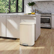 Pedal Trash Bin – Stainless Steel – Beige – Soft Close with Removable Inner Bucket – 50 L Capacity