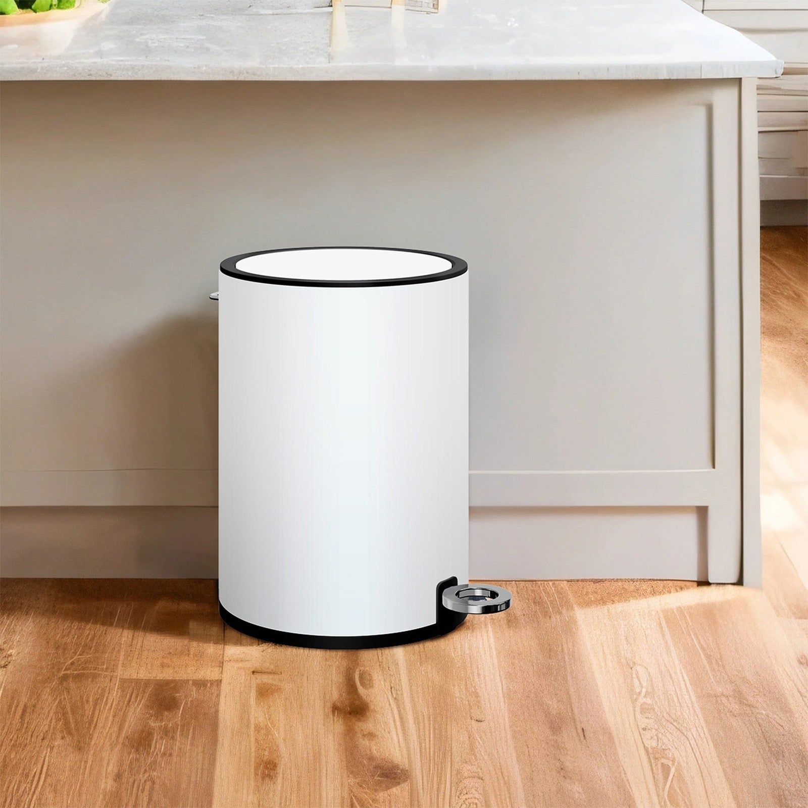 3L Bathroom Bin – ABS and Plastic – White – Soft Close Mechanism