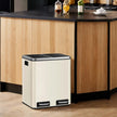 Dual Rubbish Bin – Stainless Steel – Sand Beige and Black – Soft Close with Inner Classified Buckets