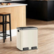 Dual Rubbish Bin – Stainless Steel – Sand Beige and Black – Soft Close with Inner Classified Buckets