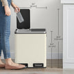Dual Rubbish Bin – Stainless Steel – Sand Beige and Black – Soft Close with Inner Classified Buckets
