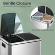 Double Kitchen Bin – Stainless Steel – Silver – Pedal Operation with Inner Classified Buckets