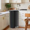 Large Metal Pedal Rubbish Bin – Black – 68L Capacity with Lid
