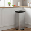 Metal Pedal Kitchen Bin – 68L – Silver – Tall Design with Lid