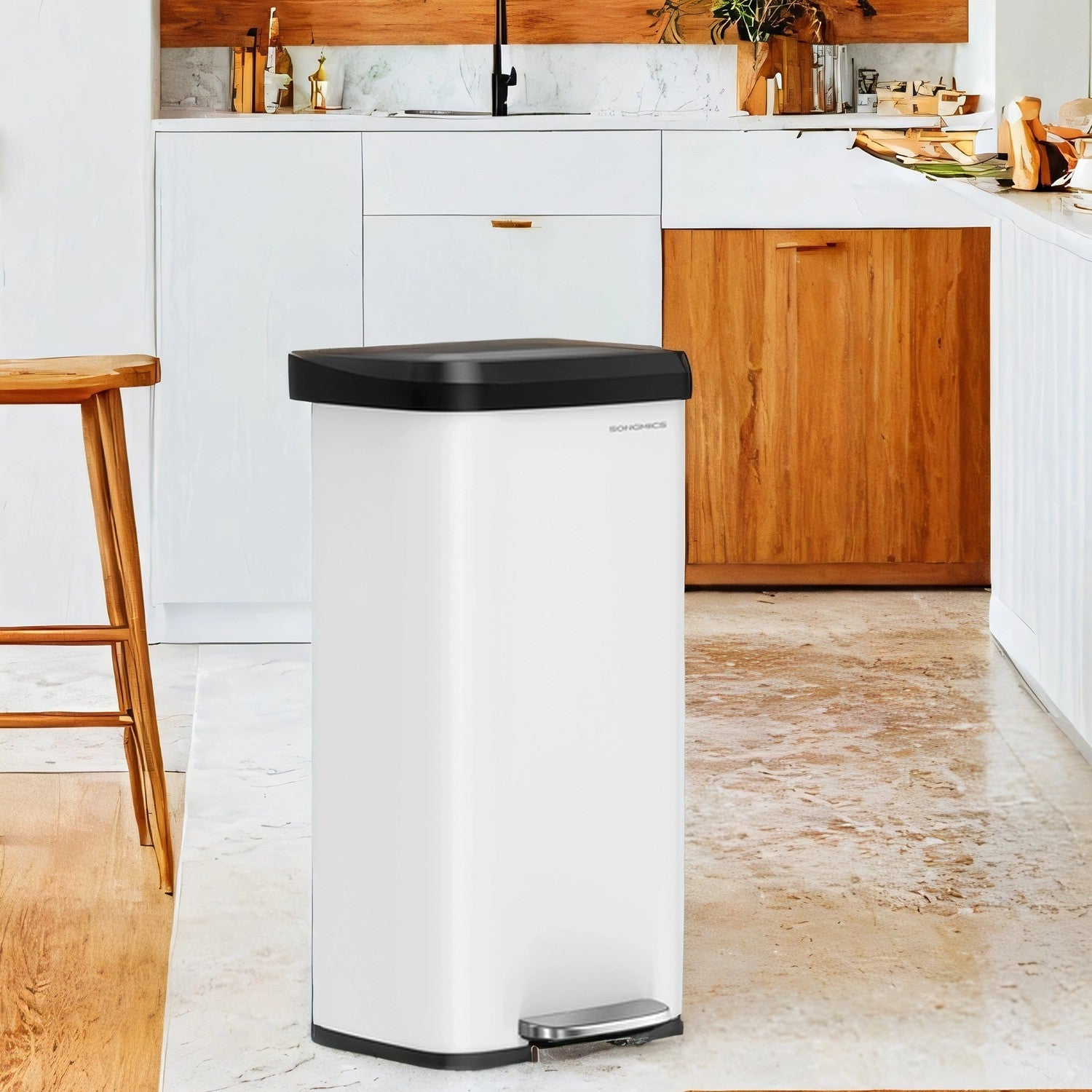 Pedal Bin – Metal – Silver – 68L Capacity with Lid