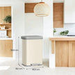 Tall Kitchen Trash Can – Stainless Steel – Silver – 50 L with Stay-Open Lid and Step-on Pedal