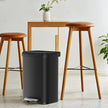 Tall Kitchen Trash Can – Stainless Steel – Silver – 50 L with Stay-Open Lid and Step-on Pedal