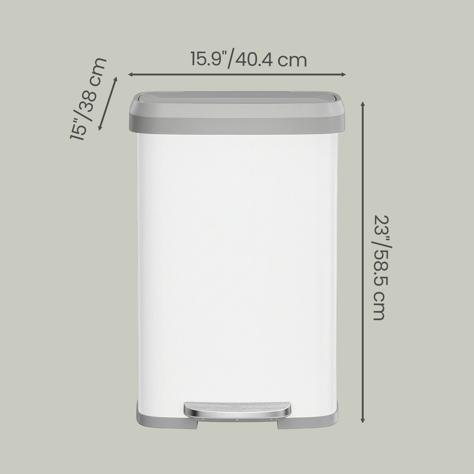 Pedal Bin – Metal – Silver – 50L Capacity with Lid
