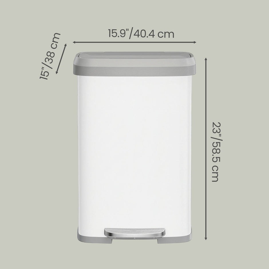 Pedal Bin – Metal – Silver – 50L Capacity with Lid