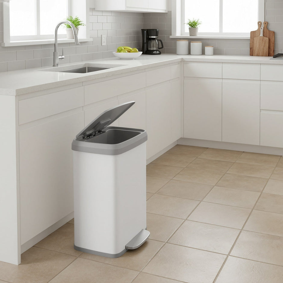 Pedal Bin – Metal – Silver – 50L Capacity with Lid