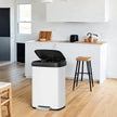 Tall Kitchen Trash Can – Stainless Steel – Silver – 50 L with Stay-Open Lid and Step-on Pedal