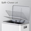 Double Kitchen Bin – Steel – Metallic Silver – Soft-Close Lid with Inner Buckets