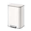 Rubbish Bin – Steel – Cloud White – 50L with Soft-Close Lid and Removable Inner Bucket