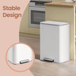 Rubbish Bin – Steel – Cloud White – 50L with Soft-Close Lid and Removable Inner Bucket