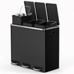 3-Compartment Recycling Bin – Stainless Steel – Fingerprint Resistant – Soft-Closing Lids