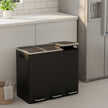3-Compartment Recycling Bin – Stainless Steel – Fingerprint Resistant – Soft-Closing Lids