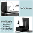 3-Compartment Recycling Bin – Stainless Steel – Fingerprint Resistant – Soft-Closing Lids