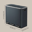 3-Compartment Recycling Bin – Stainless Steel – Fingerprint Resistant – Soft-Closing Lids