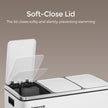 Triple Compartment Pedal Bin – Stainless Steel – White – Soft-Close Lids and Handles, 54L Capacity
