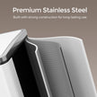 Triple Compartment Pedal Bin – Stainless Steel – White – Soft-Close Lids and Handles, 54L Capacity