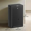 Recycling Bin – Metal – Black – 3 Compartments with Carbon Filter