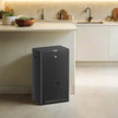 Recycling Bin – Metal – Black – 3 Compartments with Carbon Filter