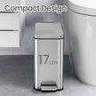 Bathroom Bin – Steel – Grey – Soft Close, 10L Capacity