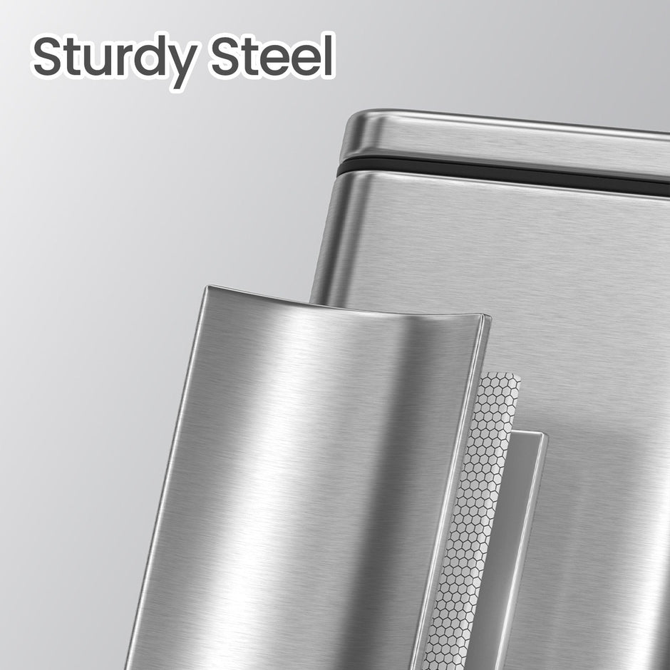 Bathroom Bin – Steel – Grey – Soft Close, 10L Capacity