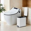 Bathroom Pedal Bin – Steel – White – Soft Close, 10L Capacity, Slim Design for Small Spaces