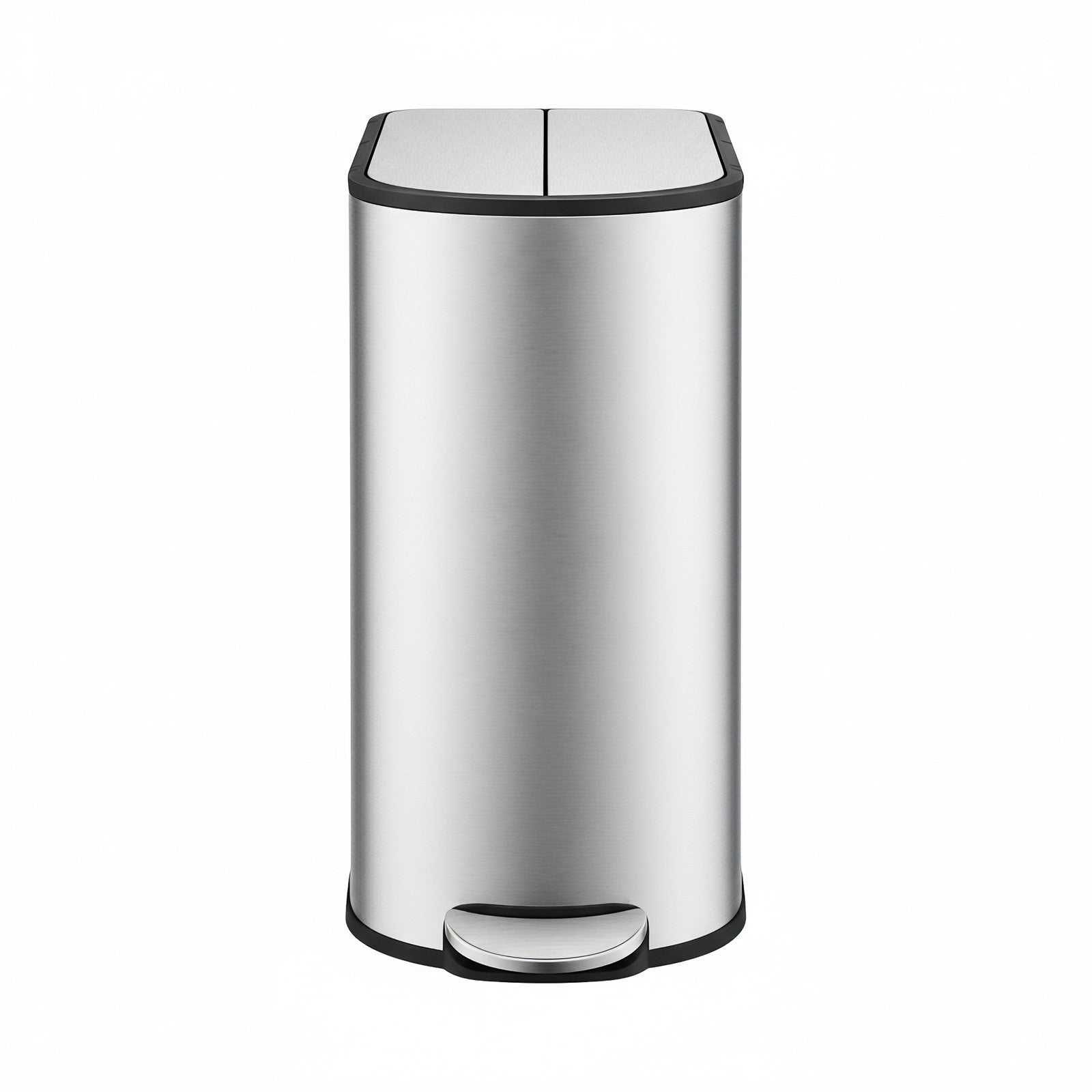 Dual Compartment Recycling Bin – Plastic – Slim Design – Pedal Operation with Wing Lids