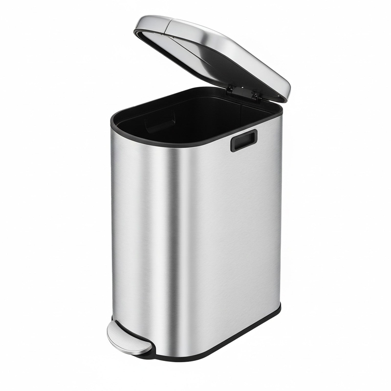 Dual Compartment Recycling Bin – Plastic – Slim Design – Pedal Operation with Wing Lids