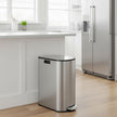 Dual Compartment Recycling Bin – Plastic – Slim Design – Pedal Operation with Wing Lids
