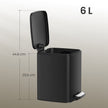 Steel Pedal Trash Bin – 6L – Soft-Close Lid – Ideal for Small Spaces