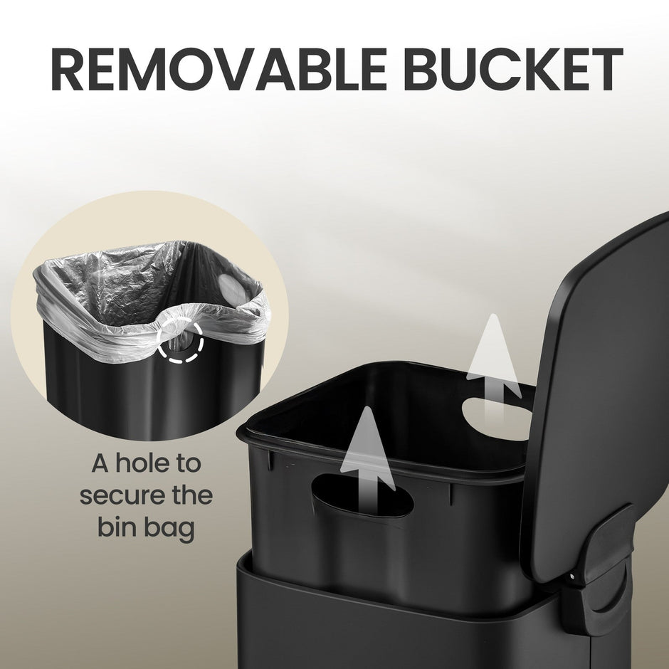 Steel Pedal Trash Bin – 6L – Soft-Close Lid – Ideal for Small Spaces