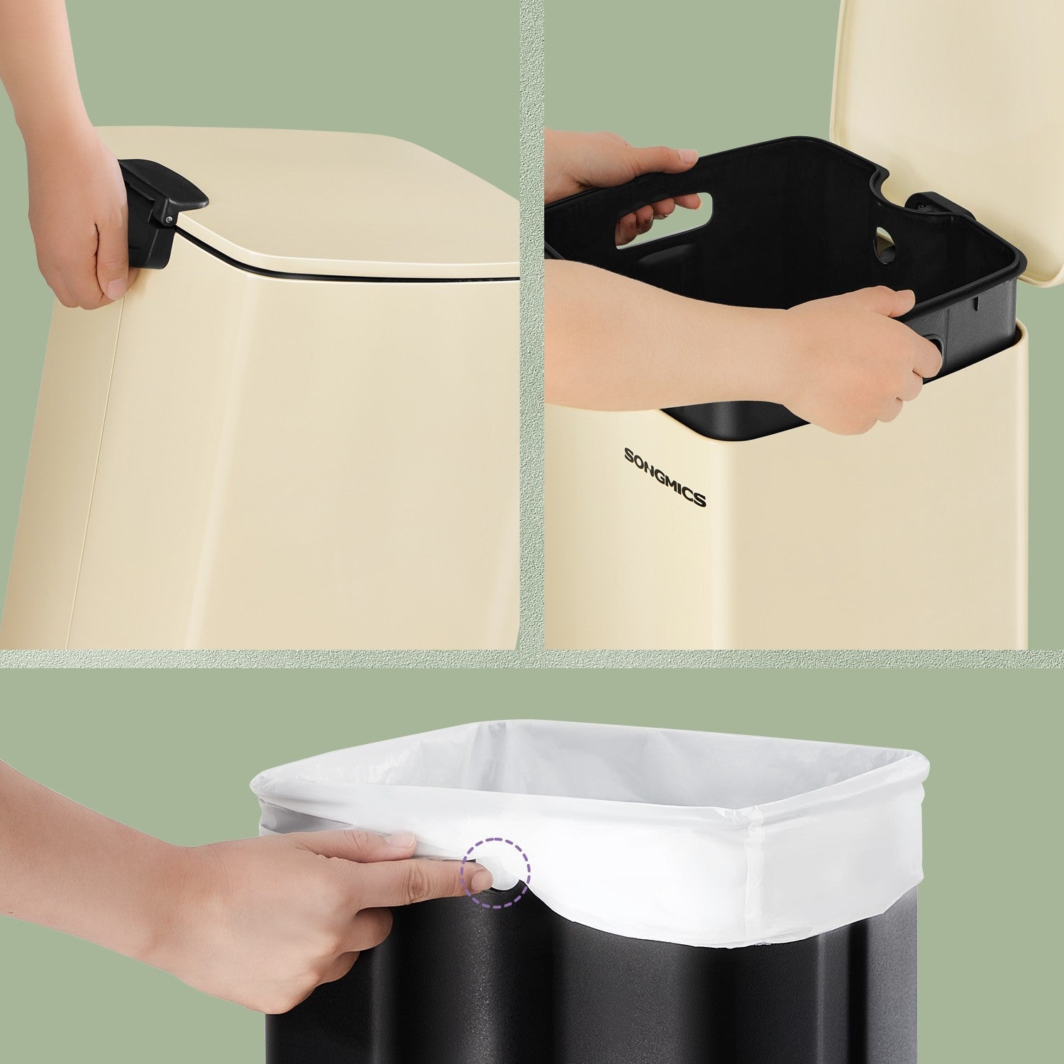 Trash Can – Stainless Steel – Metallic Silver – 20L Capacity with Soft Close and Stay Open Feature
