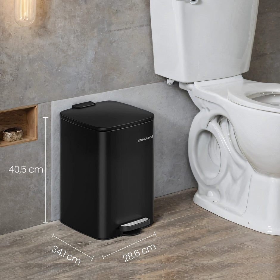 Trash Can – Stainless Steel – Metallic Silver – 20L Capacity with Soft Close and Stay Open Feature