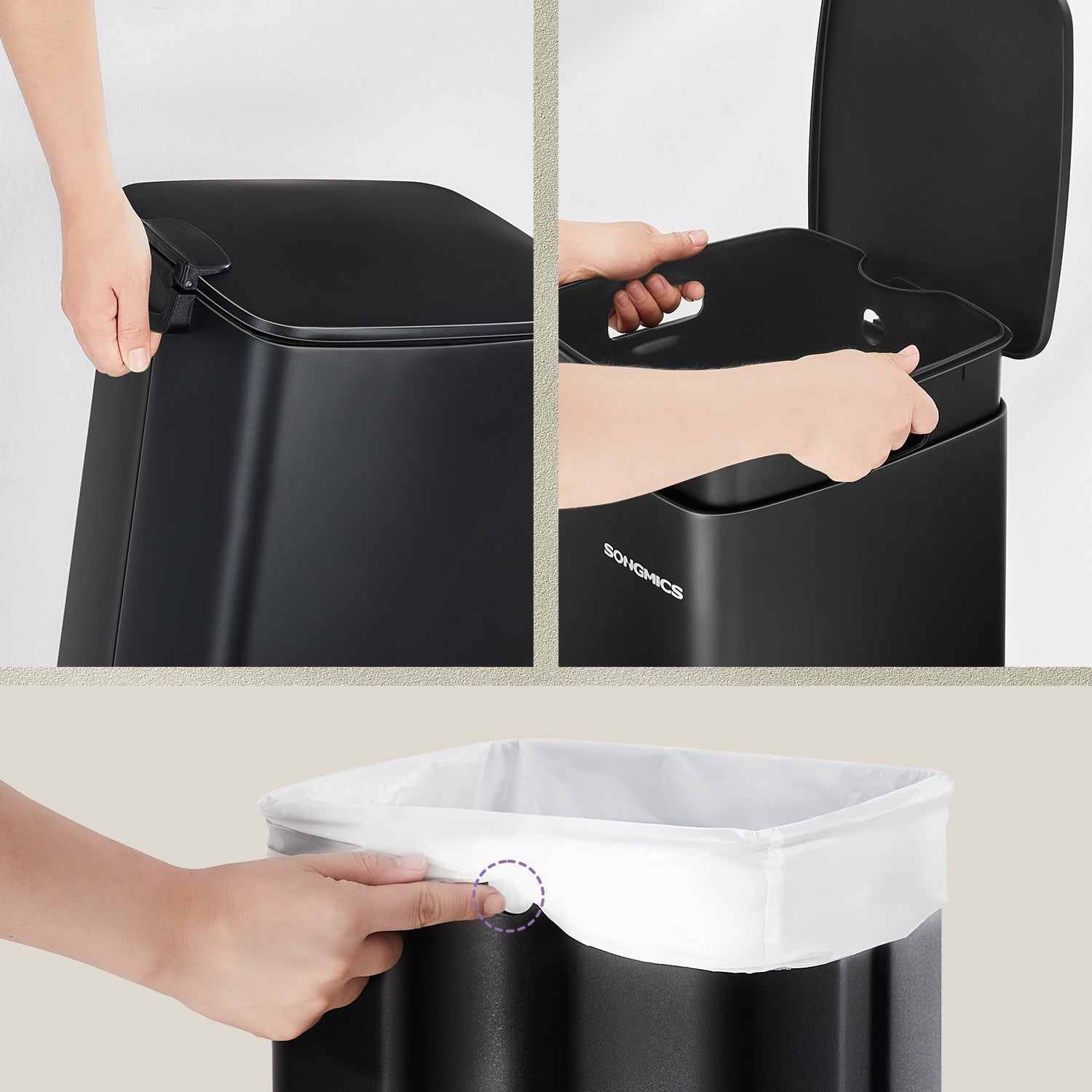 Trash Can – Stainless Steel – Metallic Silver – 20L Capacity with Soft Close and Stay Open Feature